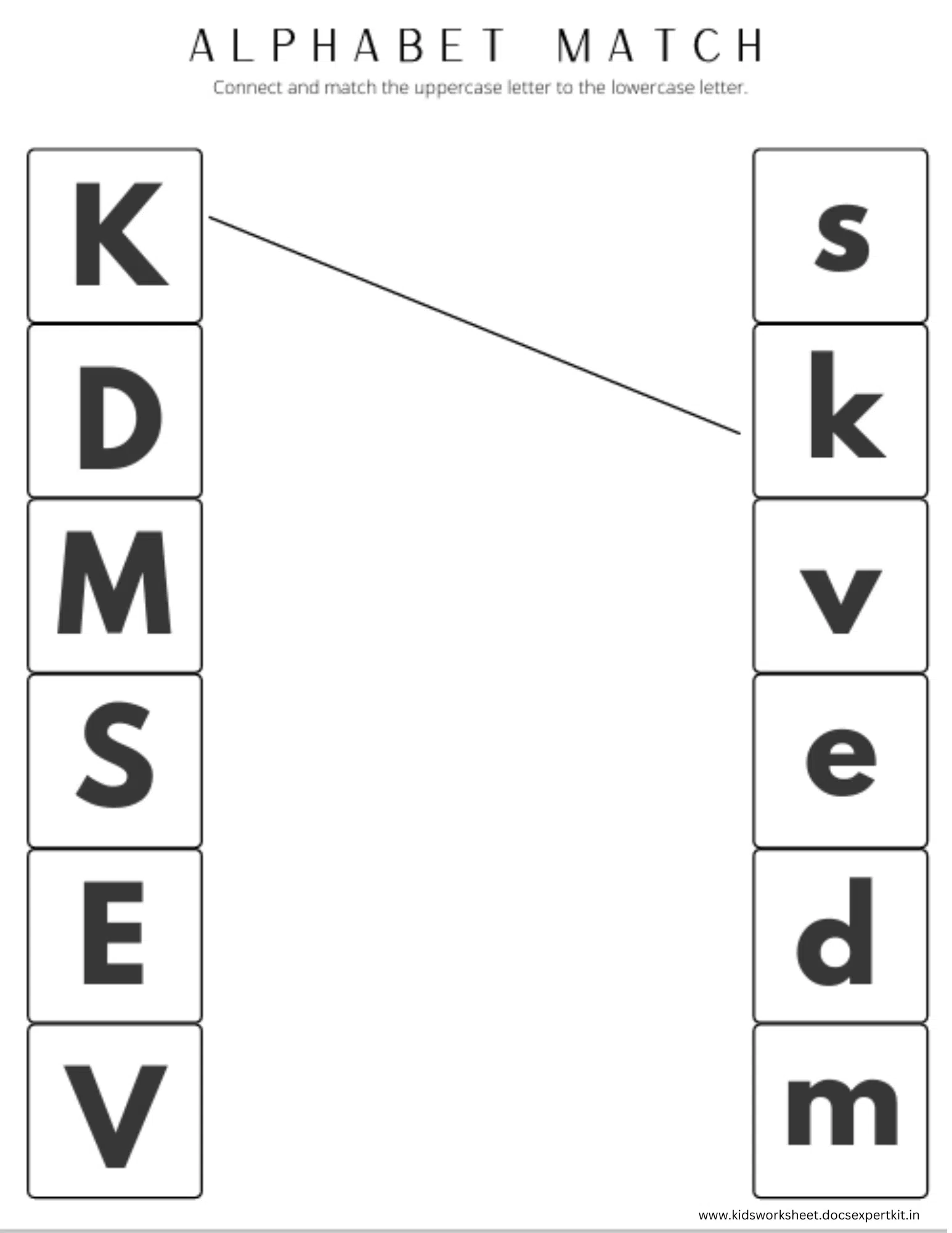 Alphabet match worksheet